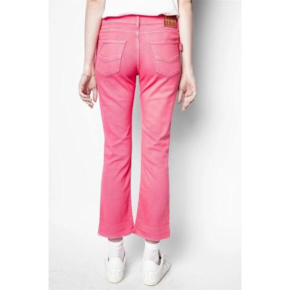 Zadig & Voltaire NWT Londa Denim Jeans Pink Size 26 Missing a button MSRP $278 - Picture 2 of 10
